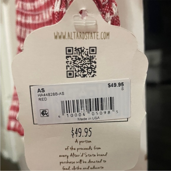 NWT Altar’d State red gingham top - Picture 3 of 4